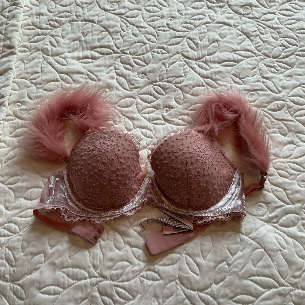 Victoria's Secret Dream Angels Feather-Trim Lace Bra